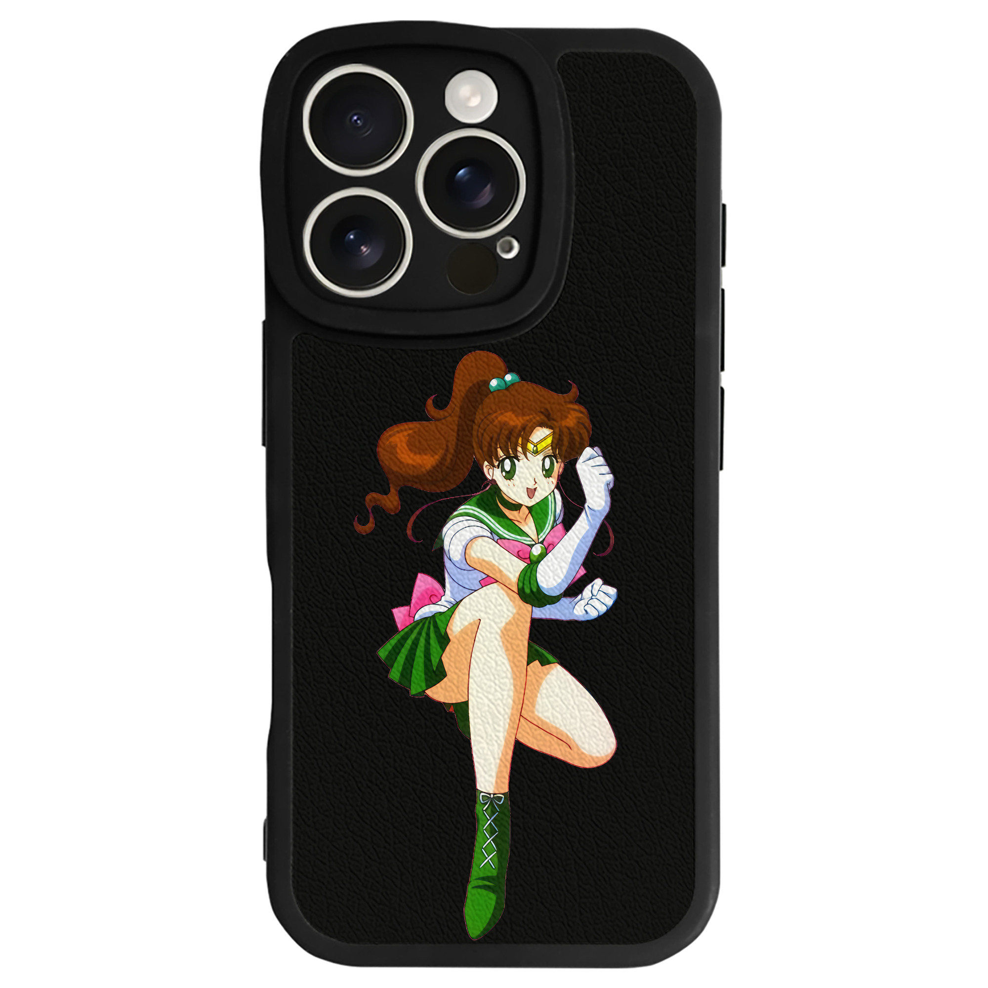 （画像用） 美少女戦士セーラームーン 木野 まこと きの まこと Sailor Moon Kino Makoto （セーラージュピター；Sailor Jupiter） 【iPhone 16シリーズ対応】シリコンスマホケース（レザー調） 材質：シリコン